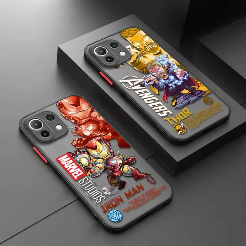 Marvel Iron Man Thor Captain Matte Phone Case for Xiaomi Poco X3 NFC X4 X5 pro Cover for Mi 14 11 12 13 for Redmi 13C Note 13pro