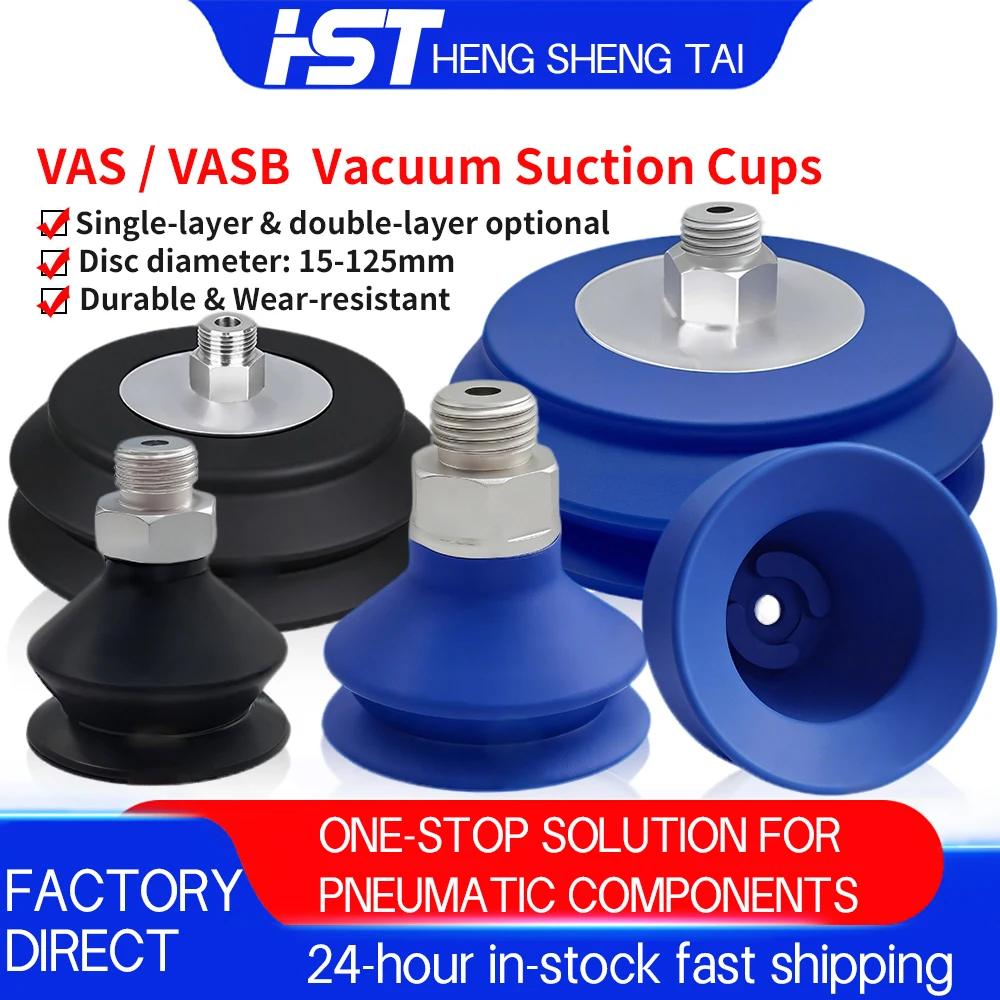 

HST VAS/VASB Series Vacuum Suction Cup 15-125mm, Silicone Rubber Pad for Manipulator Robot Pneumatic Handling