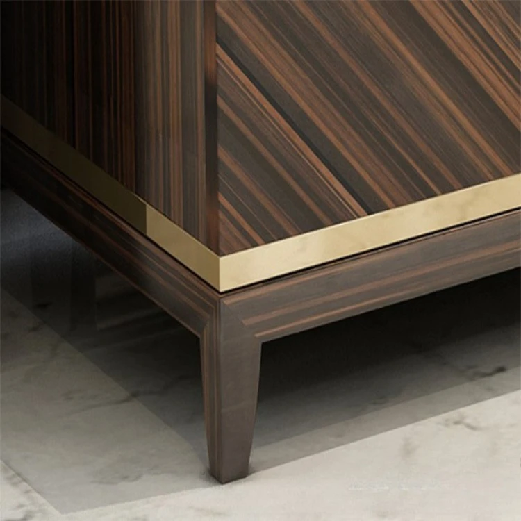 Armadietto classico per sala modello di armadietto laterale da pranzo d'ingresso in acciaio inossidabile di lusso semplice e moderno