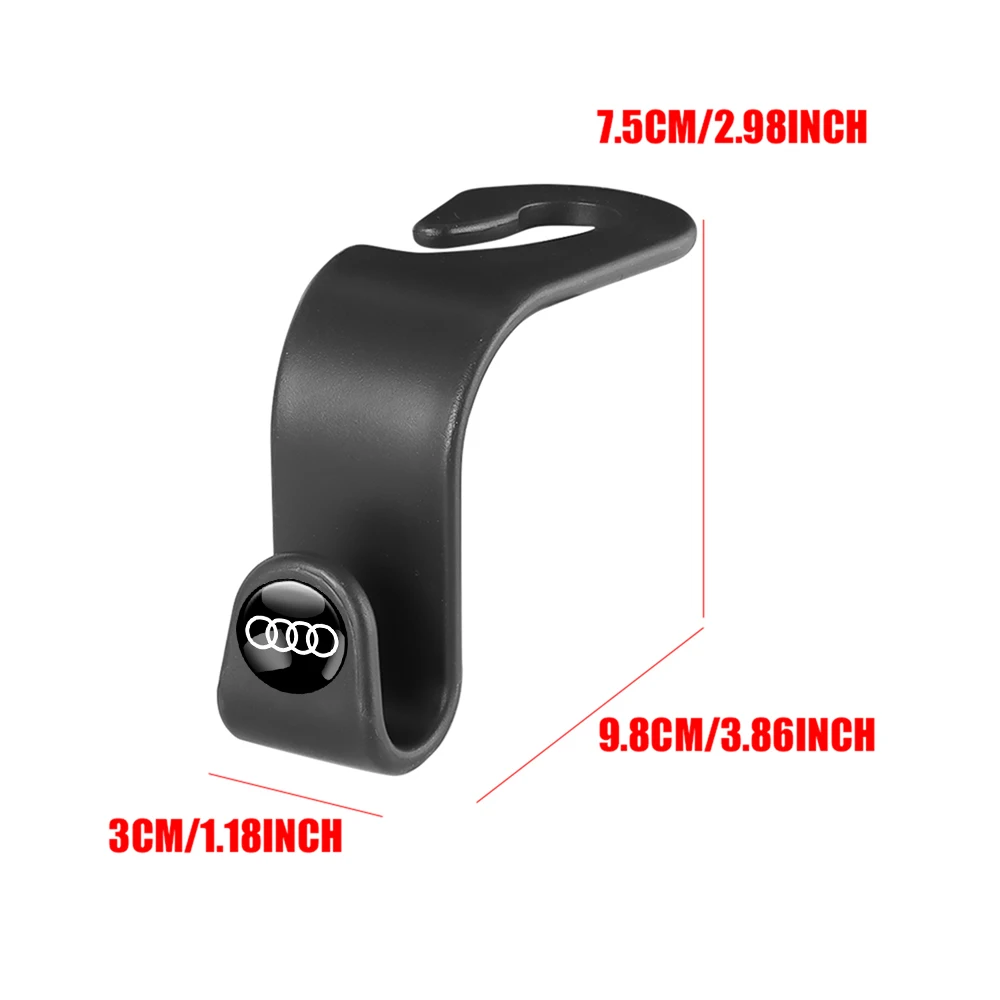 4Pcs ABS Car Seat Back Hook Hanger Car Storage Accessories Car Valve for Audi Sline RS Quattro A4 B9 A3 8V B6 8P Q2 B7 Q3 A6 C7 view 3
