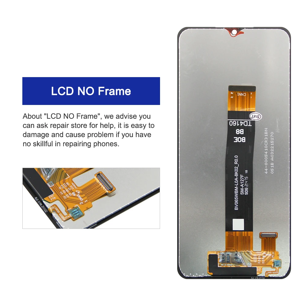 A12 Nacho Display Screen, for Samsung Galaxy A12 Nacho A127 A127F LCD Display Touch Screen with Frame for Samsung A12S Screen