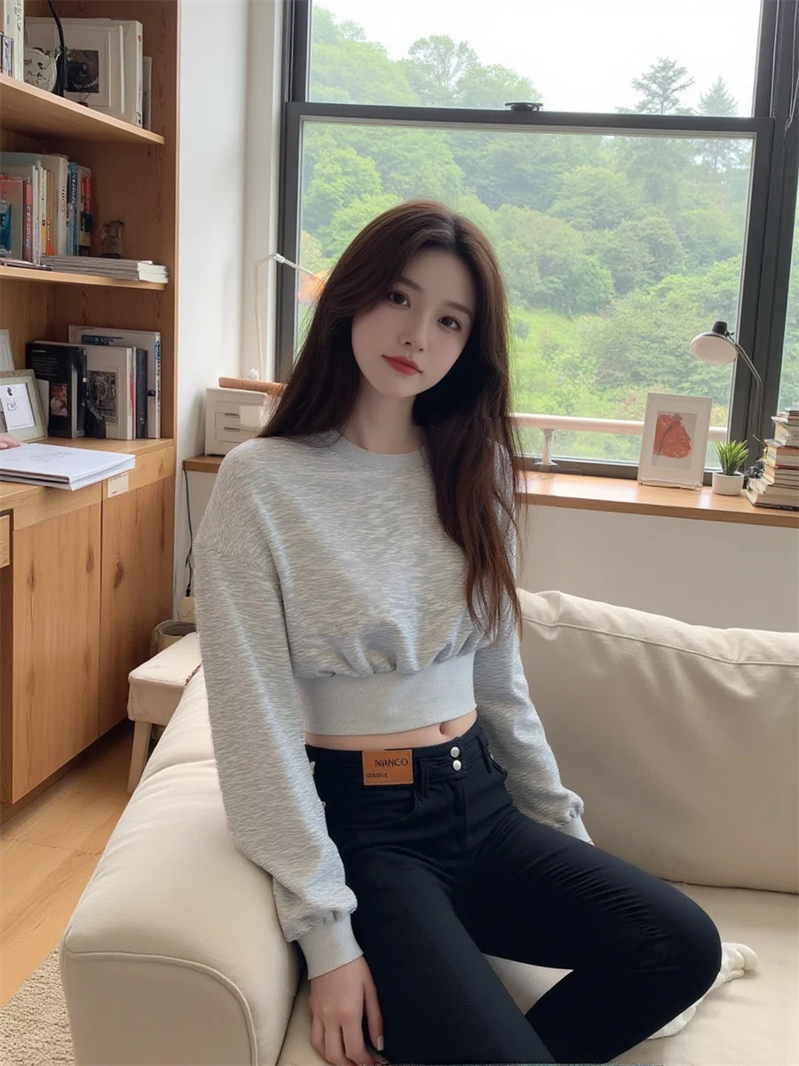 

Женские толстовки, корейская одежда, свободные, желтые, яркие цвета, модные, эффектные, смелый вид, стильная, модная, уличная одежда, крутая для молодых