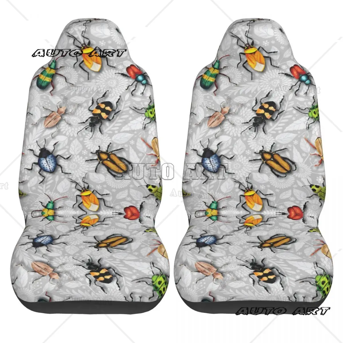 A Bunch Of Beetles - Colorful Insect Pattern Car Seat Cover Custom Printing Universal Front Protector Accessories Cushion Set