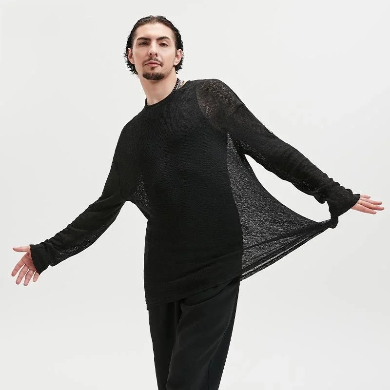 

Adults National Standard Modern Dancing Tops Men'S Black Latin Dance Shirt Male Long Sleeves Ballroom Dance Clothes SL12951