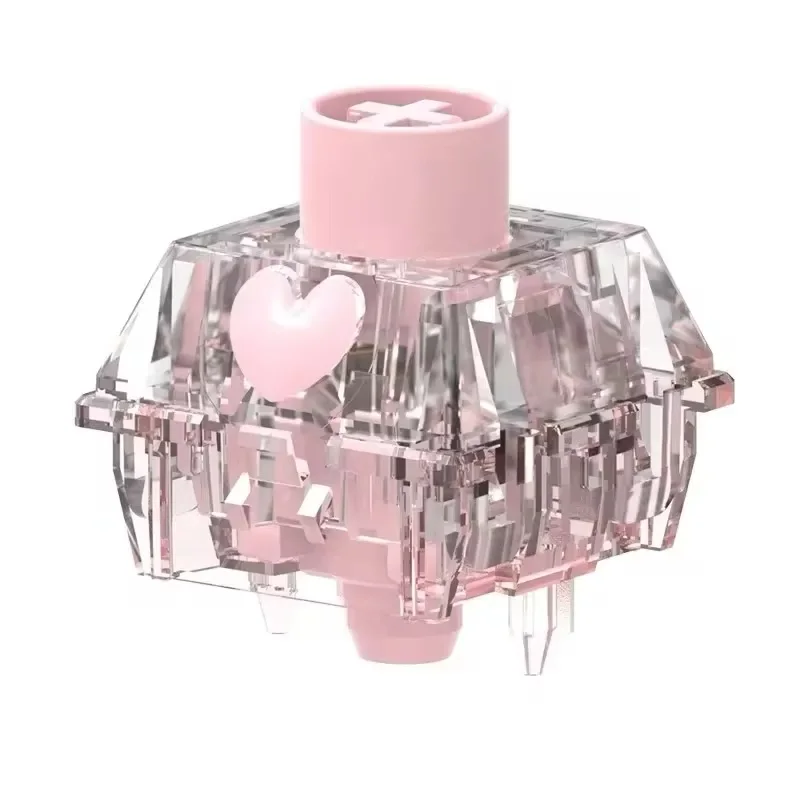 TTC Honey V2 Switch for Mechanical Keyboard Linear 42g 5 Pins 22.5mm Long Spring Pink RGB Transparent GK61 Anne Pro 2