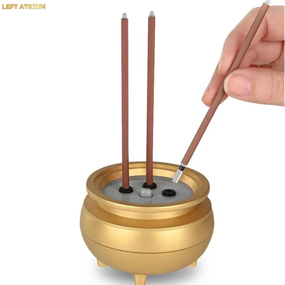 USB charging style electronic incense burner, Home offering Buddha 3 column incense, Simulation incense 3-legged incense burner