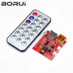 3W Car Bluetooth 4.1 MP3 WAV Decoding Board Speaker Amplifier Audio Receiver Module Support USB/TF/U-DISK/IR Remote Control Red