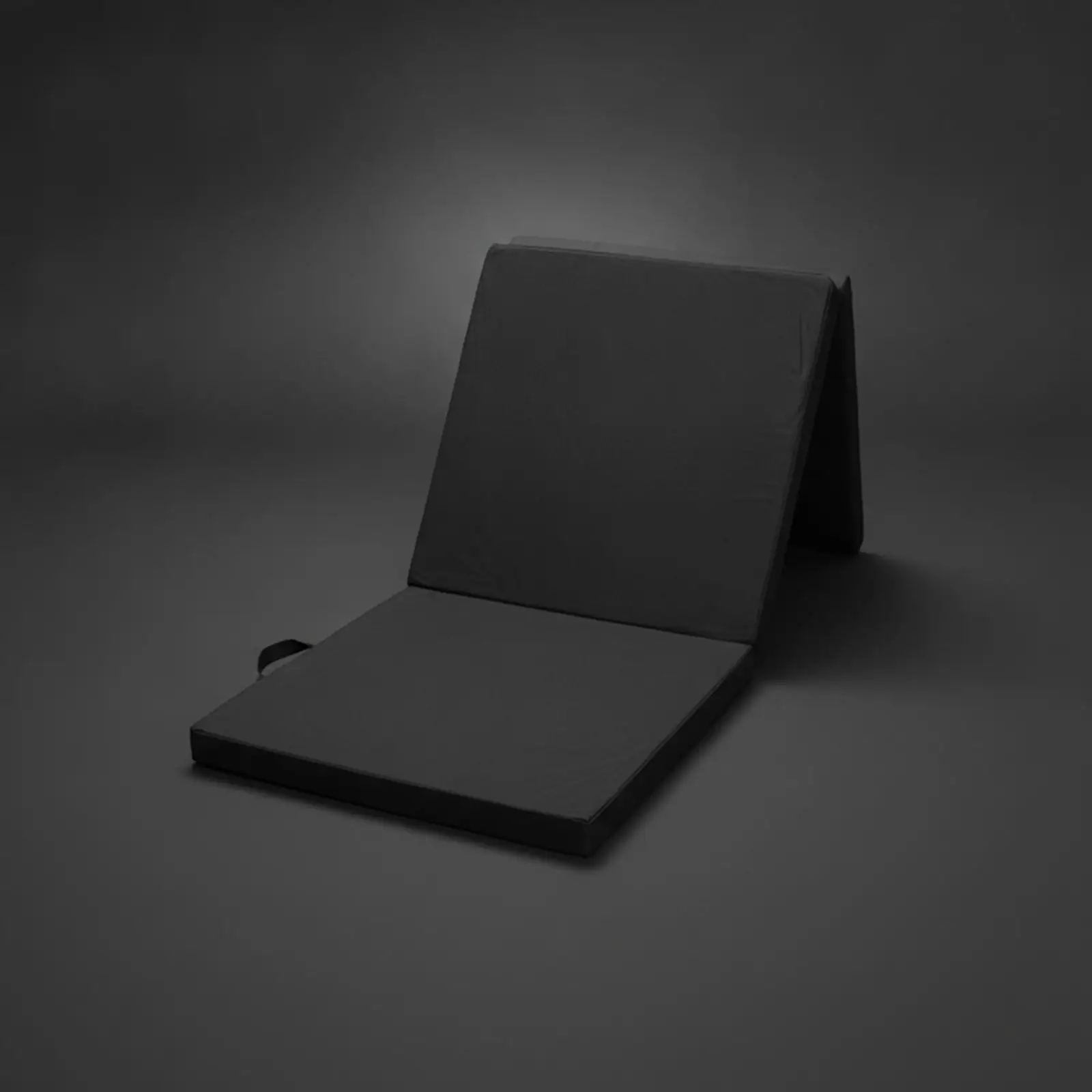 Triple-folding gymnastics mat with carrying handles, foldable for stretching