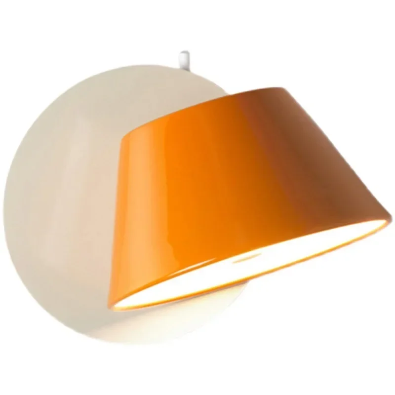 

Bedroom bedside wall lamp Rotatable reading wall lamp Nordic creative drum lamp aisle