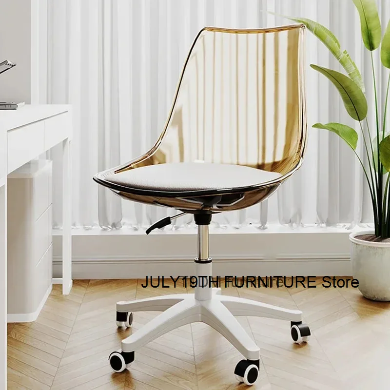 Nordic Acrylic Office Chairs Home Backrest Computer Chair Modern Office Furniture Game Chair Lifting Swivel Learning Desk Chair