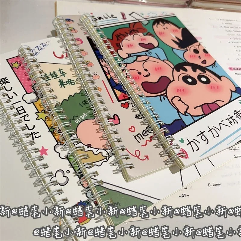 

Crayon Shin chan A5 Coil Notebook Ins Style Cute High Beauty Horizontal Line Notebook Thickened Student Notebook Girl Gift