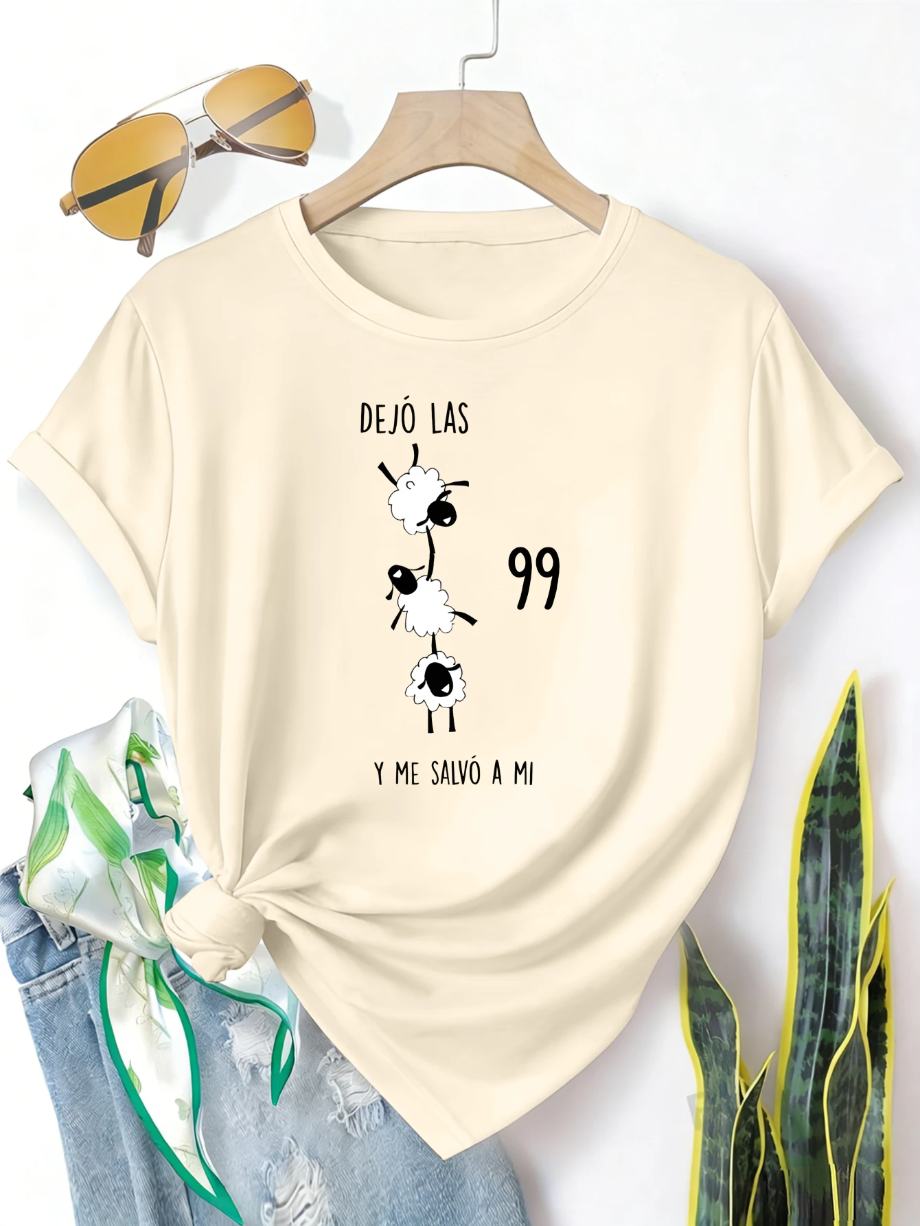 

Женская футболка больших размеров с коротким рукавом He Left The 99 And Saved Me, весенне-летняя одежда, летние наряды, женская одежда