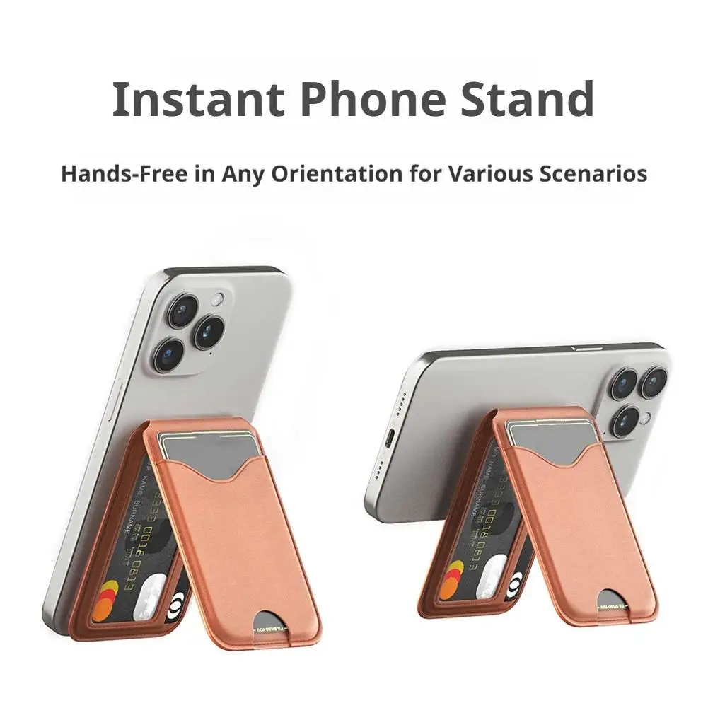 For MagSafe Card Holder With Mirror Multi-Card Slot Wallet Card Holder Stand Magnetic Multi-Card Slot Case For IPhone 17 16 15