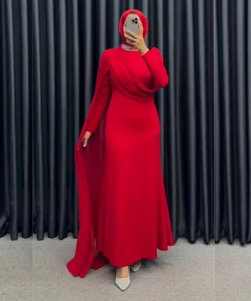 

Customized Sparkle Jersey Sequined Pleat Trumpet High Collar Long Evening Dresses Luxury 2025 High Quality Formal