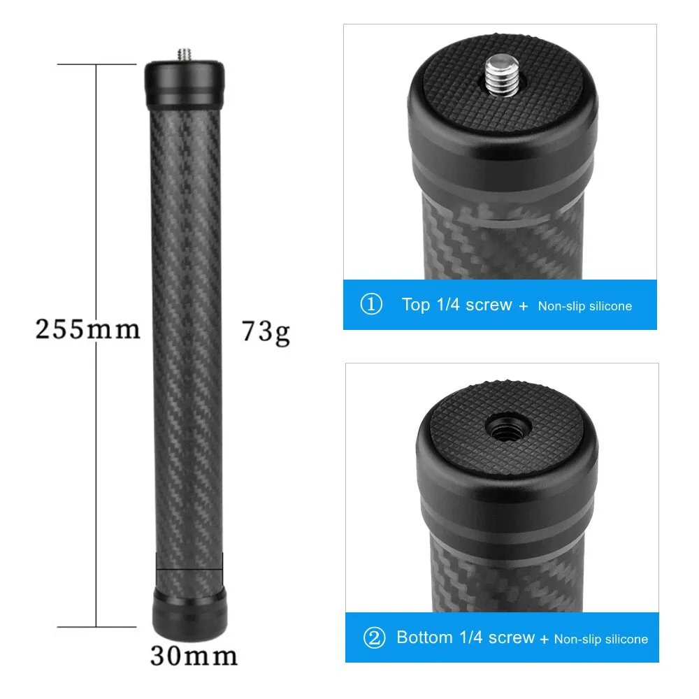 Professional Carbon Fiber Extension Monopod Pole for DJI Ronin RS3 Extendable Rod Handheld Stick Gimbal Handle Grip Moza Zhiyun