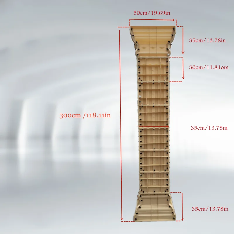 Trwała kwadratowa forma z tworzywa sztucznego z tworzywa sztucznego z rzymskiego filaru, forma do produkcji cementu, zwykły lub