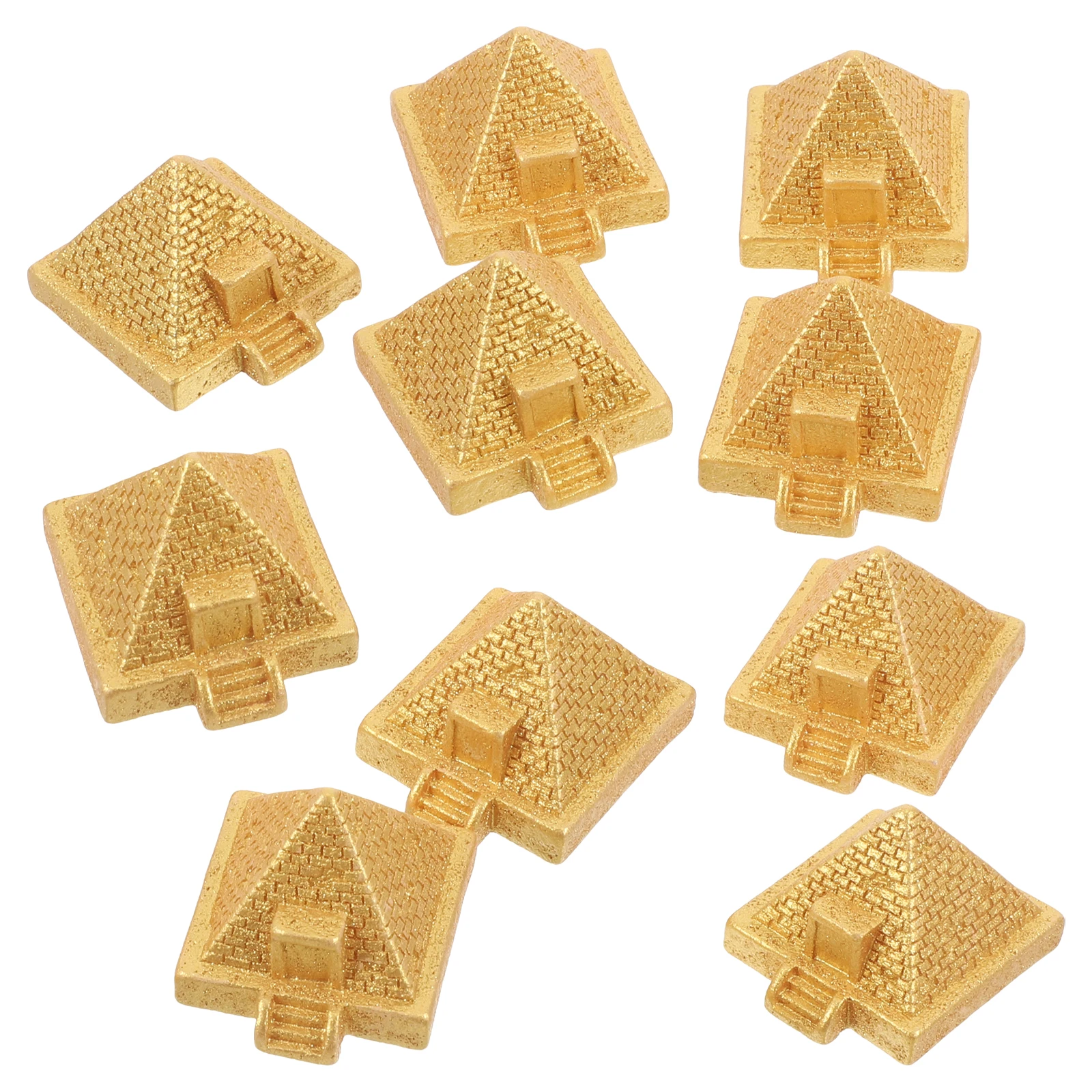 10pcs Landscape Resin Pyramid Ornament Mini Statues Egyptian Bonsai Resin Model Garden Ancient Toys