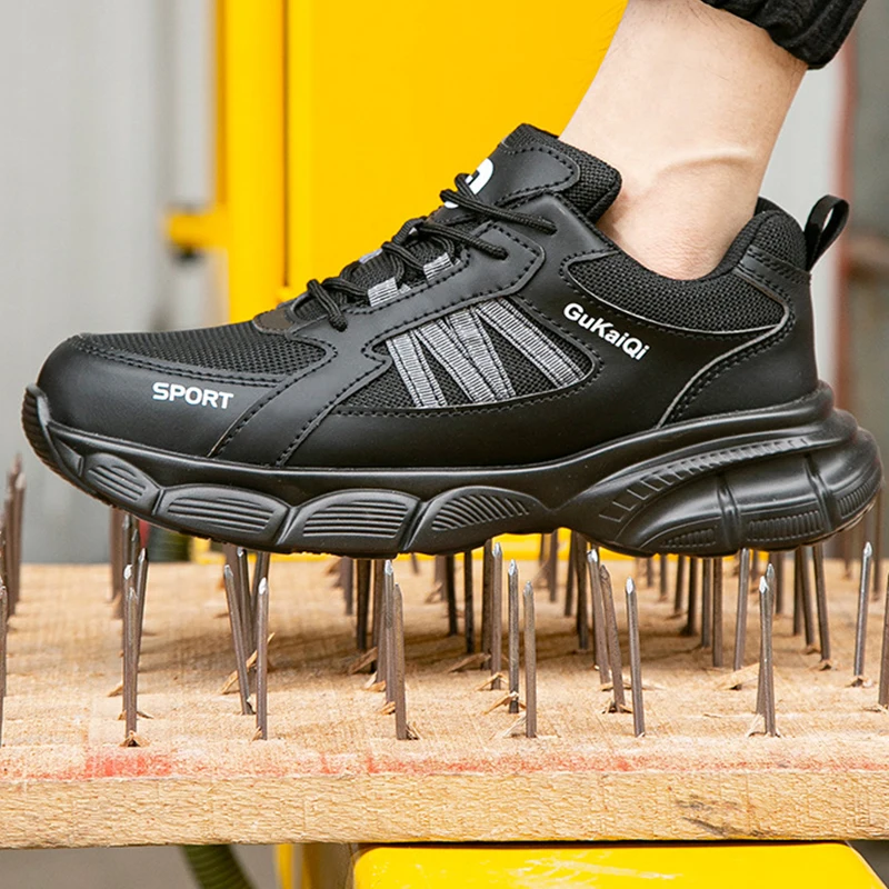 Buty robocze męskie Waliantile, anty-uderzeniowe, ochronne, sneakersy, z metalowym podnoskiem, antyprzebiciowe, niezniszczalne, do pracy przemysłowej.