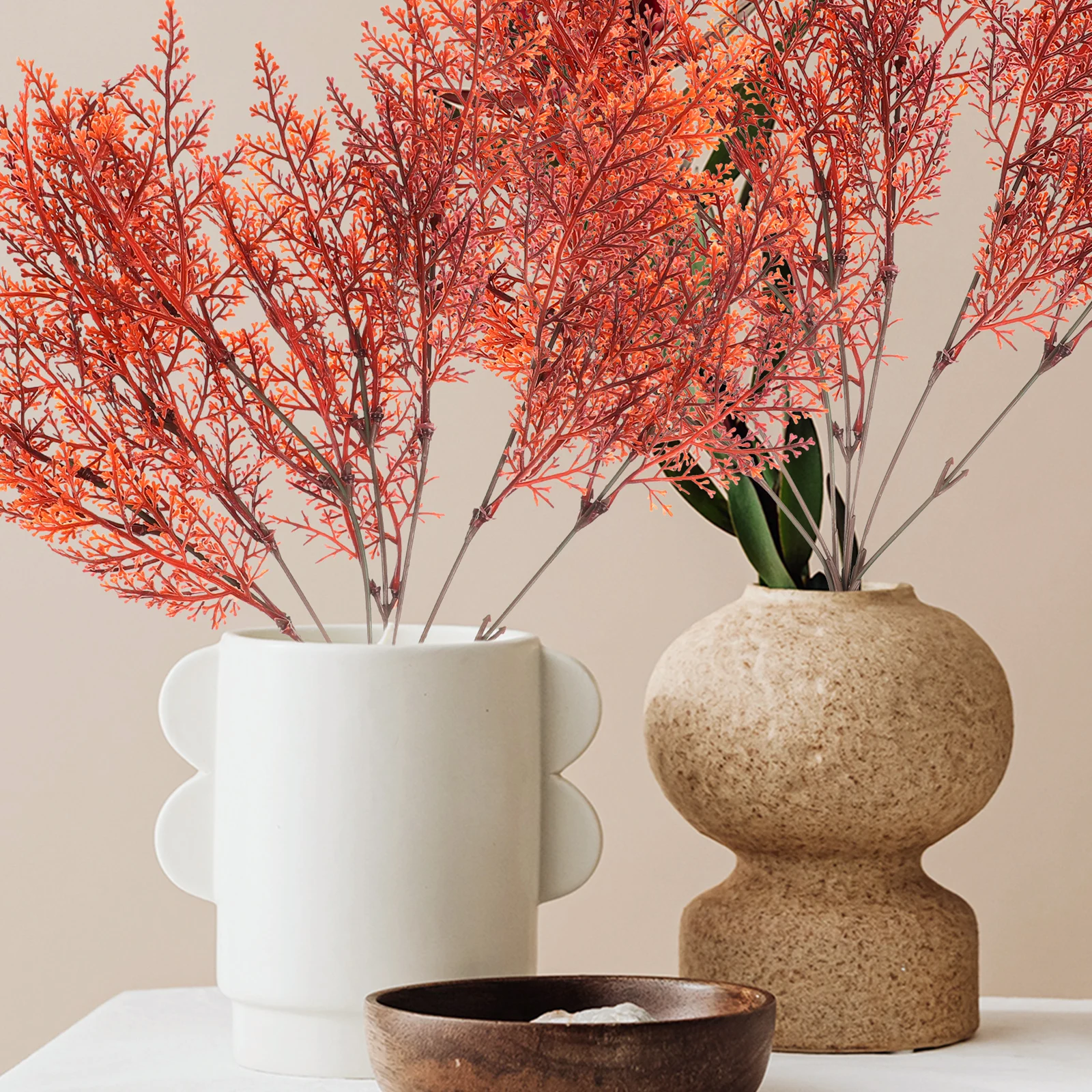 

6Pcs Fake Plants Branches Imitated Leaf Decor Realistic Artificial Fern Leaves for Party Decor Vase Arrangement Wedding
