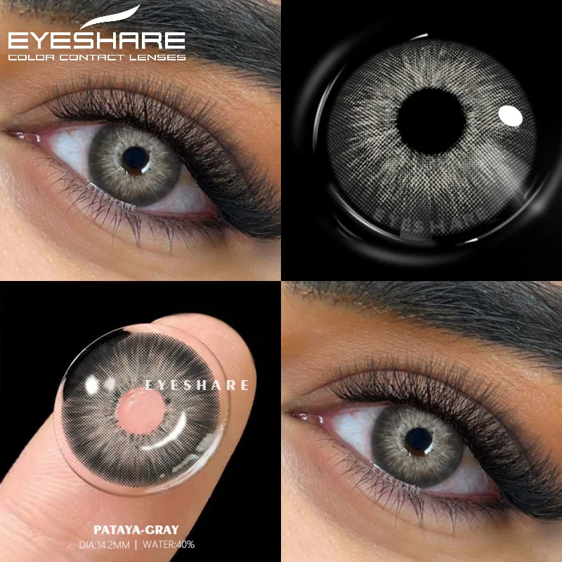 EYESHARE 2pcs Colored Contact Lenses For Eyes Natural Blue Eye Lenses Gray Pupils Lens Yearly Fashion Green Contacts Black Lens