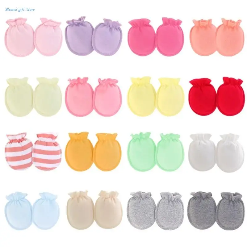 

Infant Scratch Prevent Gloves Mix Color Baby Mittens Newborns Shower Gift 5Pairs