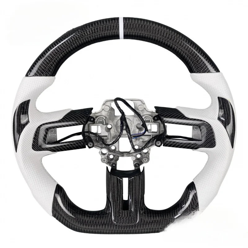 

Для Ford Mustang 2015-2023 изготовленный на заказ светодиодный руль из настоящего углеродного волокна (спортивный стиль, модифицированный мускулистый автомобиль)