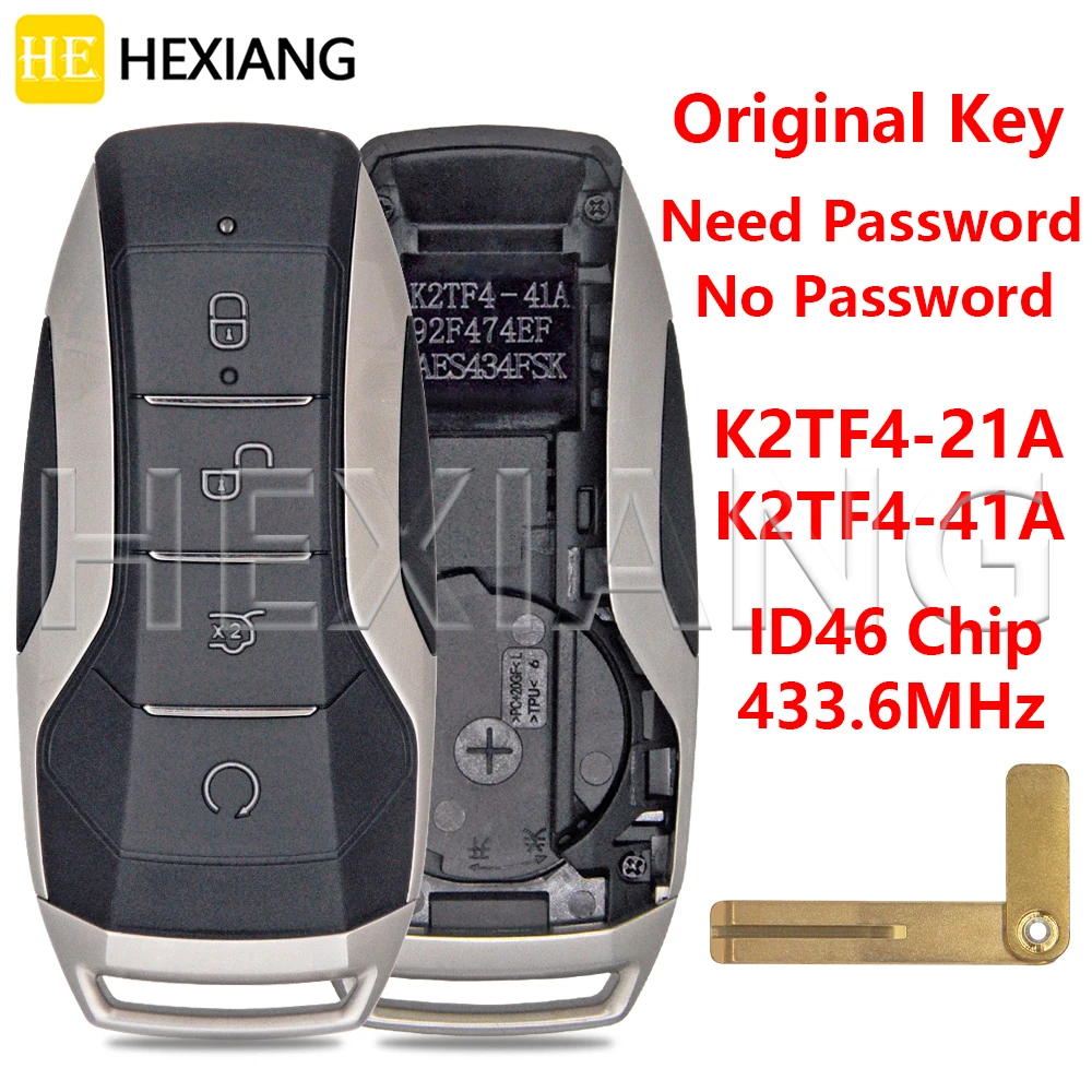 

HE Original ID46 433.6MHz K2TF4-21A K2TF4-41ACar Remote Key For BYD SONG PRO TANG EV ATTO3 EV MAX PLUS HAN DM EV E9 Pro NEW DON