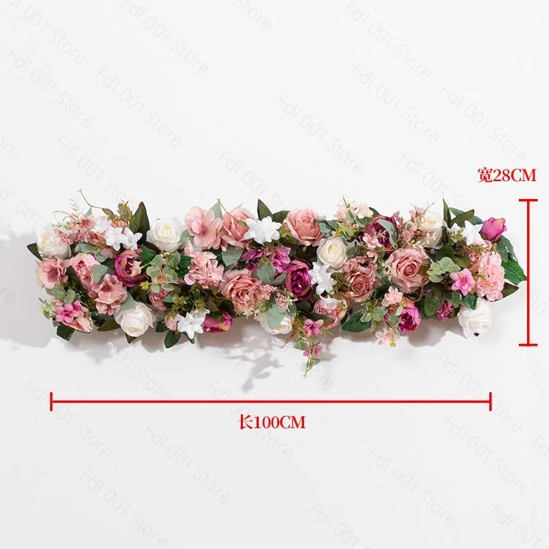 Artificial Flower Row Birthday Party Centerpiece Wedding Decoration Flower Backdrop Decor Event Stage Flora