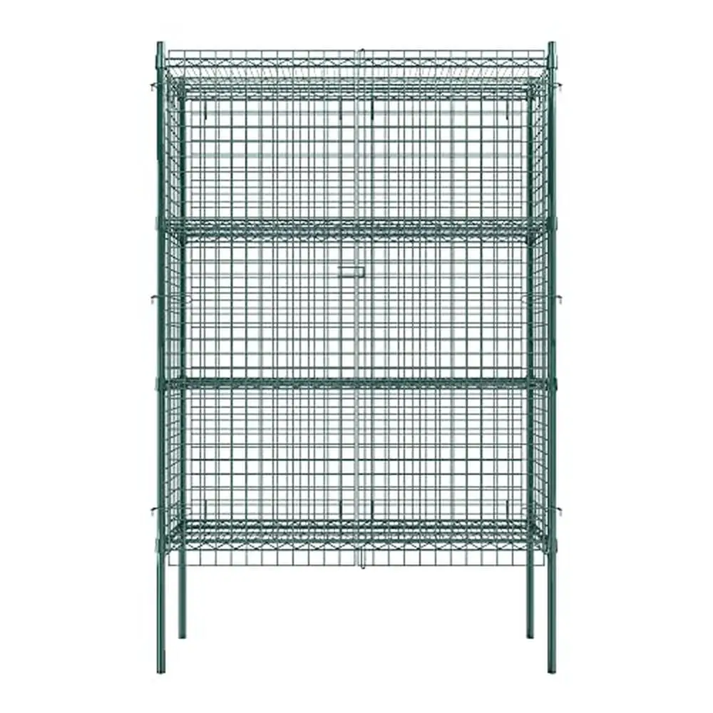 

Wire Mesh Security Cage 48x18x74 NSF Listed Green Epoxy Commercial Grade Kit