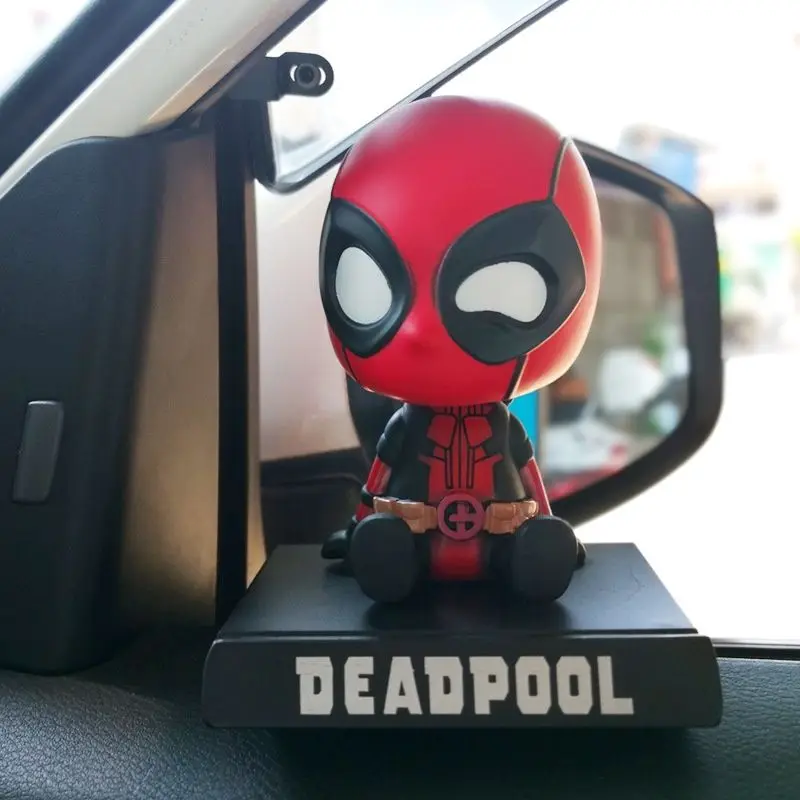 Marvel Cute Mini Bobblehead Doll Deadpool Ornament Avengers Car Creative Decorative Desktop Doll holiday gift Peripheral Movie