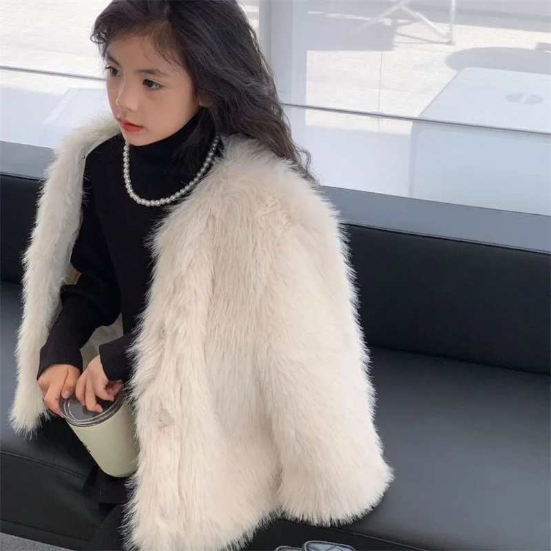 Girls Coat Jacket Winter Cotton Windbreak 2023 Stylish Warm Plus Thicken Velvet Furs School Outwear Children\'s Clothing
