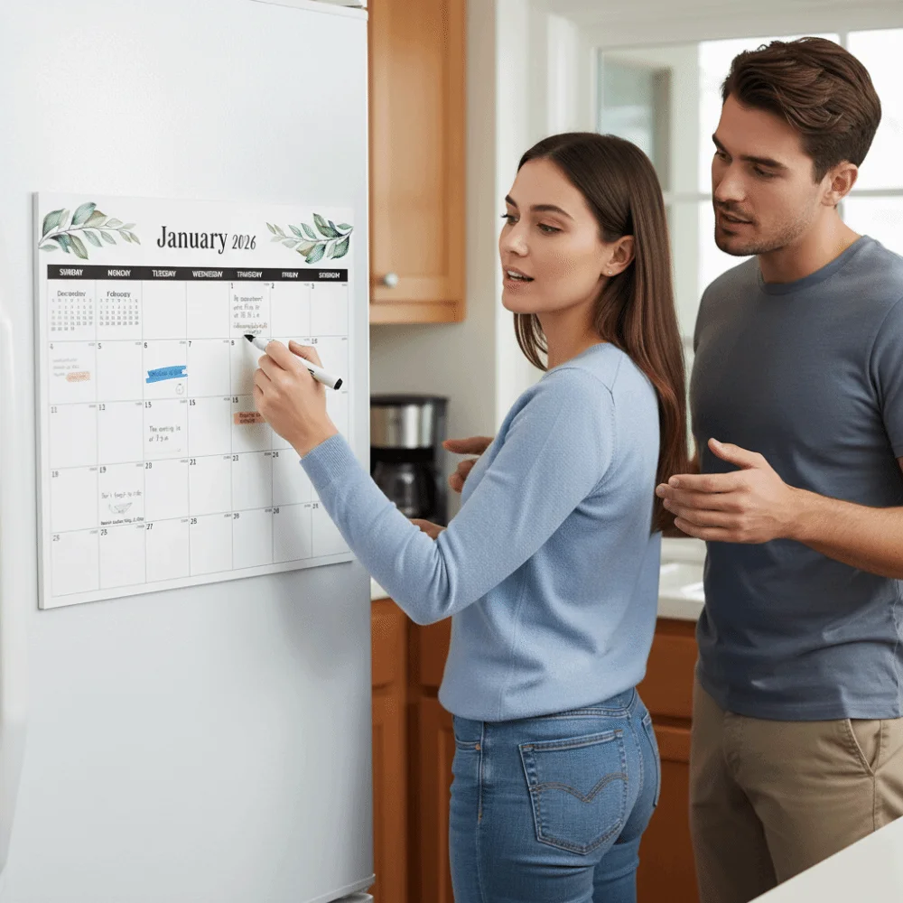 Large Format Magnetic Calendar Magnetic Design Daily Planning Refrigerator Calendar Monthly View Wall Planner Kitchen Use