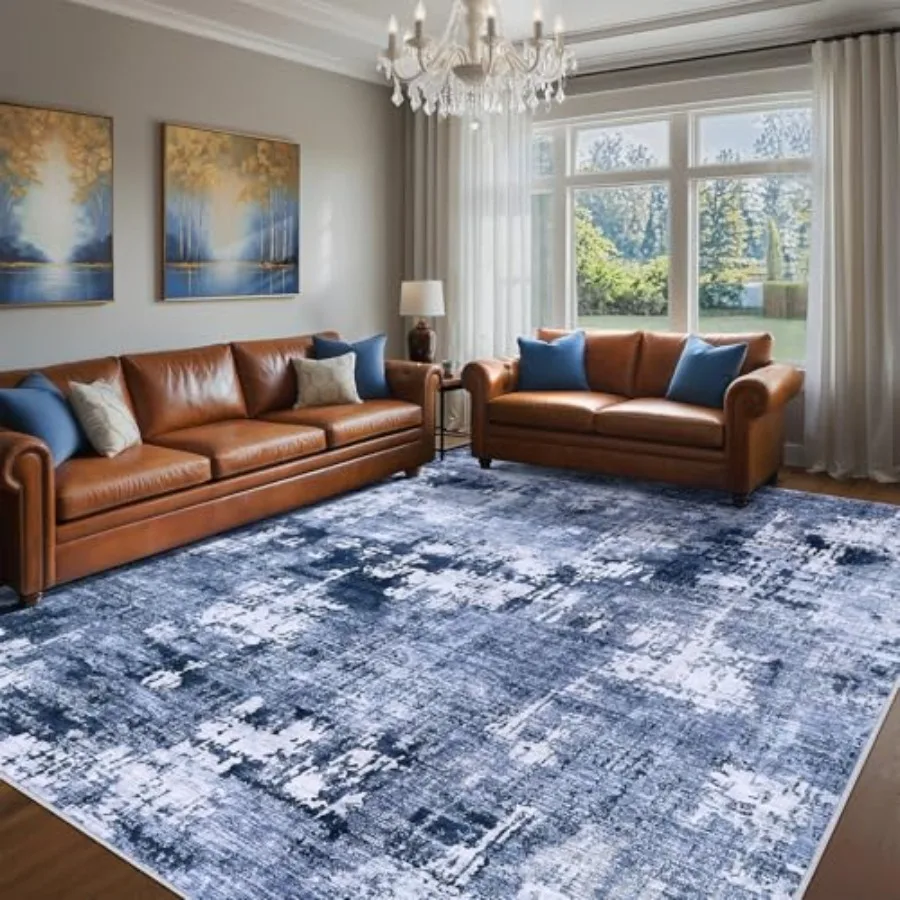 

Area Rug Living Room Rugs 10x12 Large Soft Indoor Neutral Modern Abstract Low Pile Washable Rug Carpet for Bedroom Dining Room