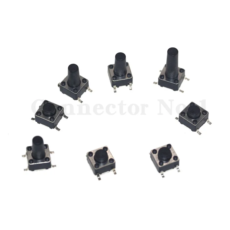50PCS SMD Switch 6*6*4.3mm 5/6/7/8/9/10/11/12/13/14/17 6X6 4Pin Tactile Tact Push Button Micro Switch Self-reset Switches