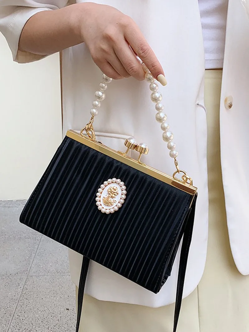 luxury designer lady crossbody bags Wedding evening bag with pearls elegant bags for women banquet fashion handbags for women