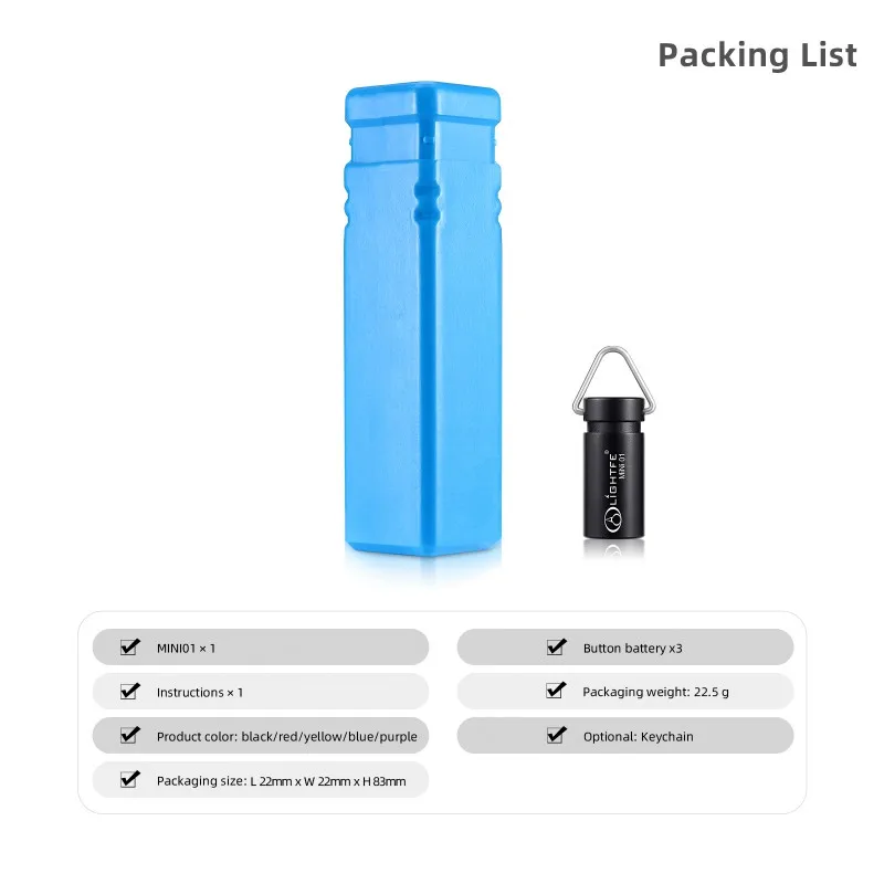 4.5G Mini Aluminum Alloy Flashlight Small Torch Waterproof Camping Light White Light Outdoor Survival Tool Portable Pocket Keych