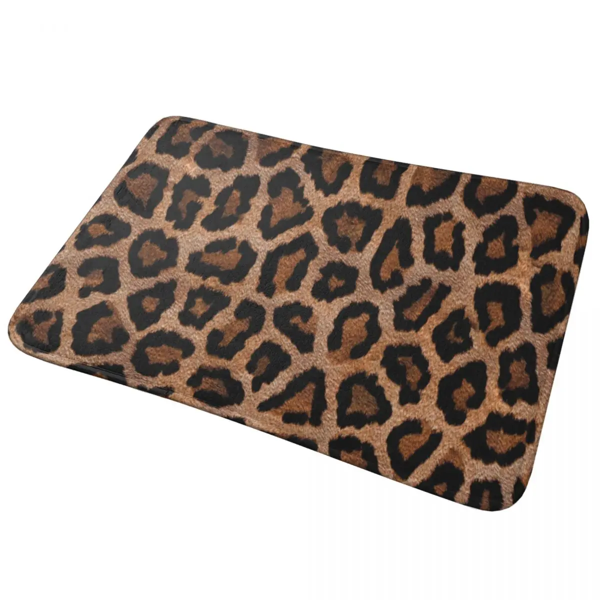 Animal Print Bath Mat Spotted Leopard Bathroom Rug Kitchen Shower Room Washable Waterproof Foot Mat Anti Slip Custom Toilet Mat