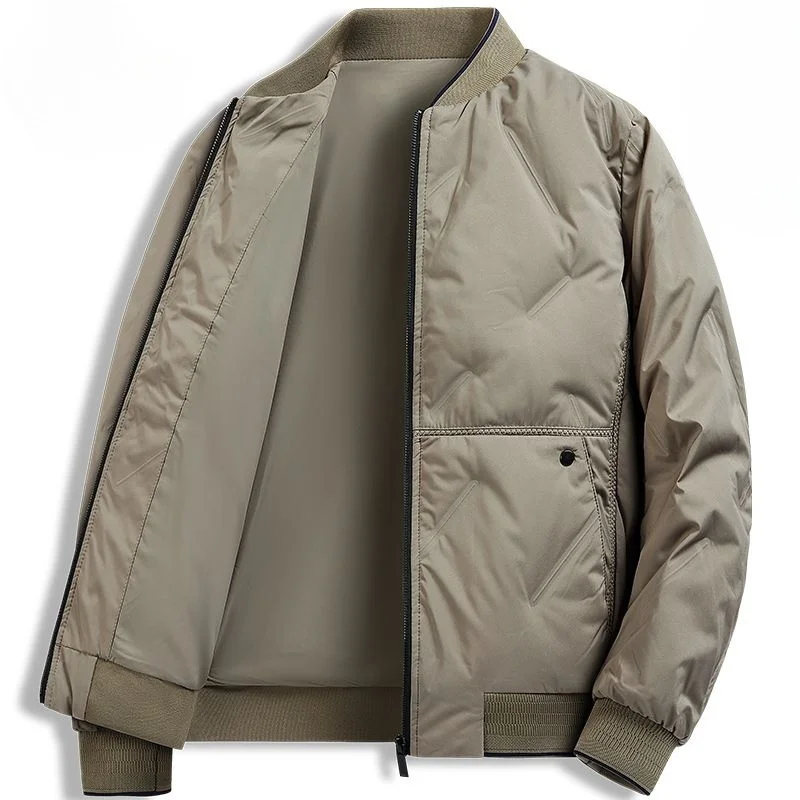 Thiened Winter Jaet Men's Lightweight down Cotton Coat Windproof Cold-resistant Baseball Collar Outerwear Warmth Protection
