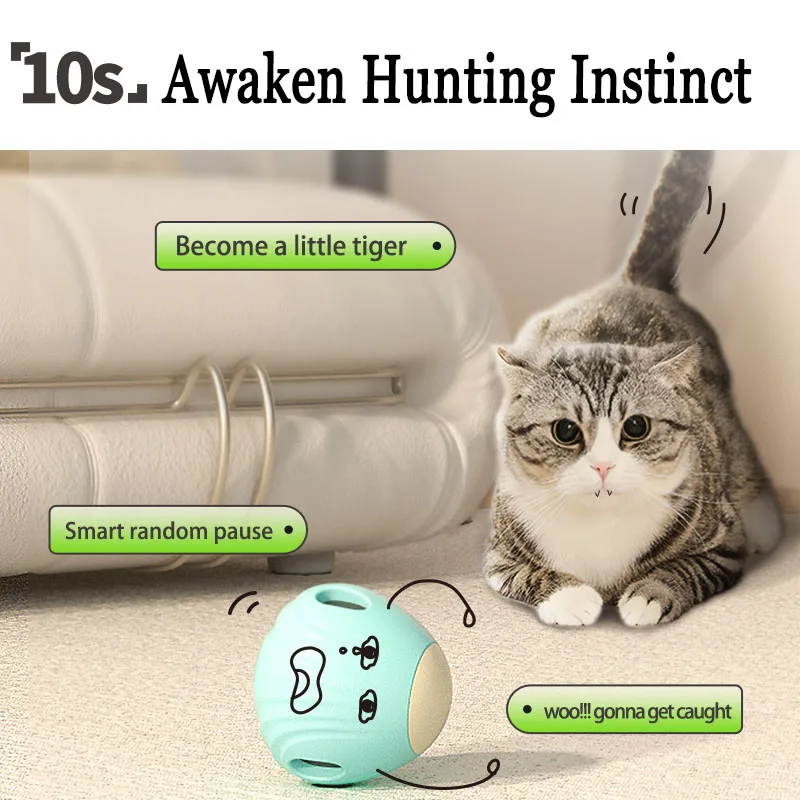 Triangle Cat Rolling Ball Interactive Cat Toy Self-moving Kitten Ball Toys Vibration Sensor Cats Game Toy Cat Accessories