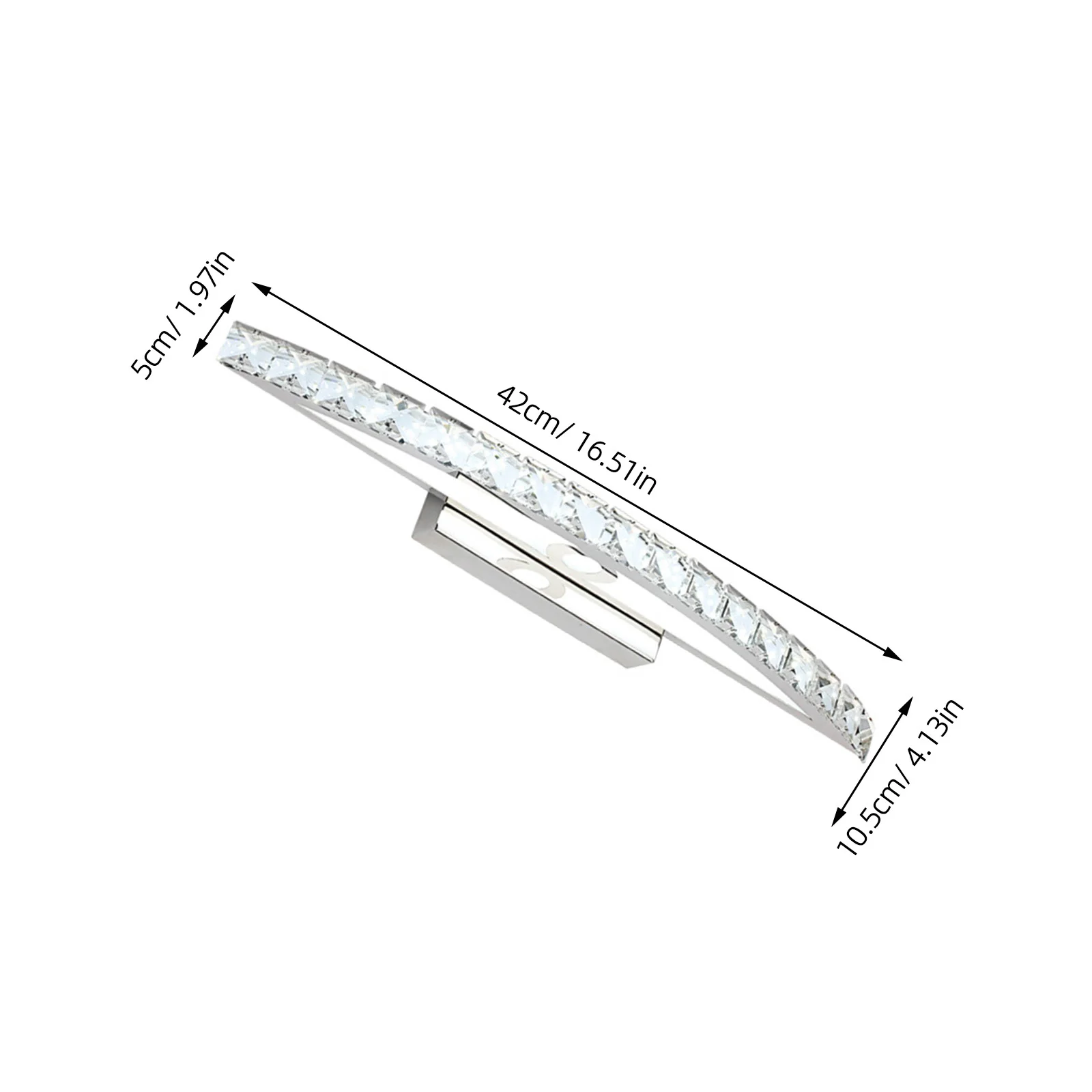 44Cm Crystal Mirror Light Bathroom Minimalist LED 10W Waterproof Wall Sconces Vanity Light Fixture Bright Eye Protection Energy