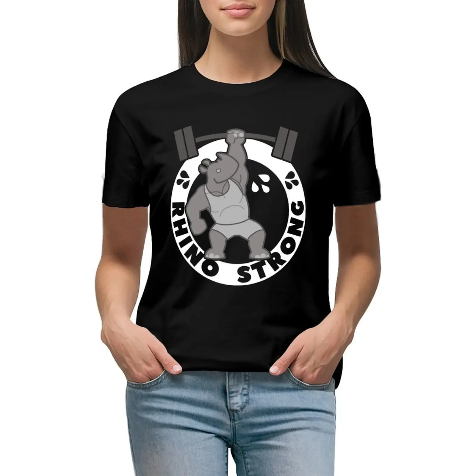 

RHINO STRONG T-Shirt anime Aesthetic clothing blanks shirts graphic tees summer blouses woman 2024