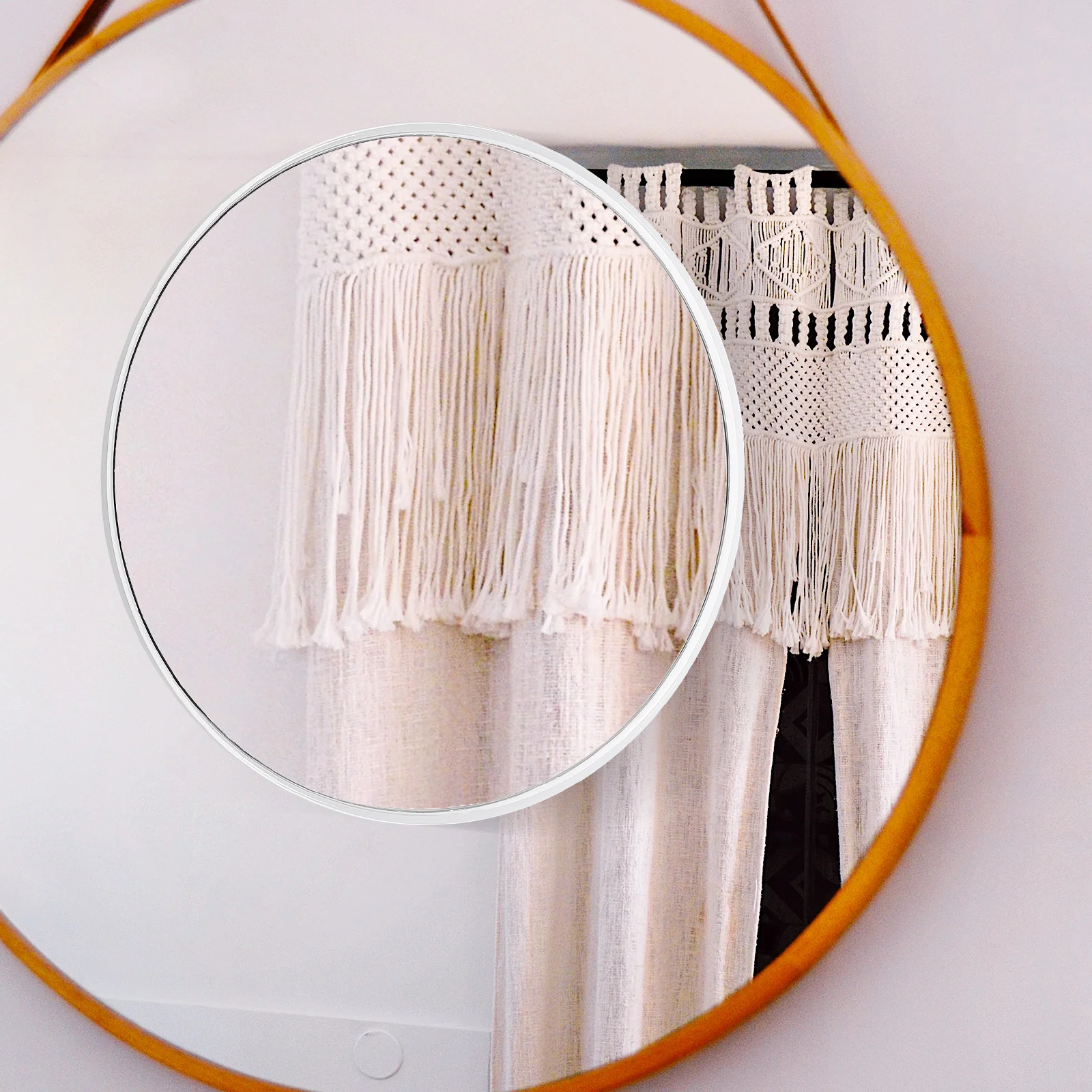 Ventosa Vanity Mirror para Mulheres, Maquiagem com Mesa Decora, Portátil, Plástico, Viagem, Ampliação, Uso do Banheiro, Pendurado na Parede