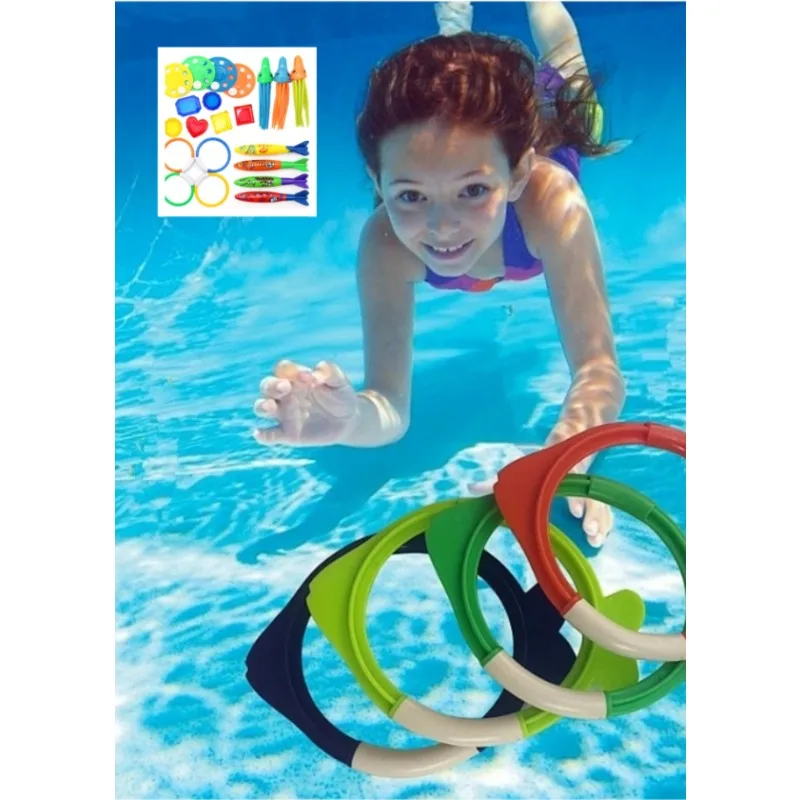 Diving Toys Breath Closure Training Water Underwater Toy Set Children's Swimming Pool Treasure Hunt Water Ring Diamond Kids Toys
