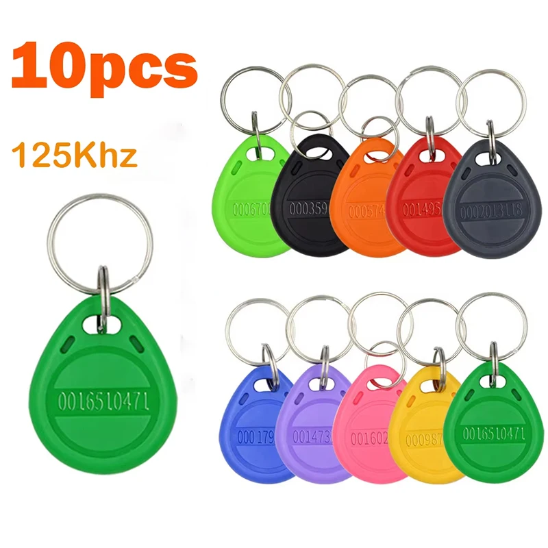 10/20pcs 125khz TK4100 EM4100 RFID Proximity Keychain Door Entry Access Control 125K Read Only ID Token Keyfob Tag Keys Keykobs