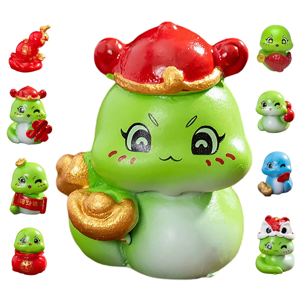 

9 Pcs Snake Statue L scape Resin Figurine Decorative Animal Mascot Home Garden Party New Year L scape Christmas