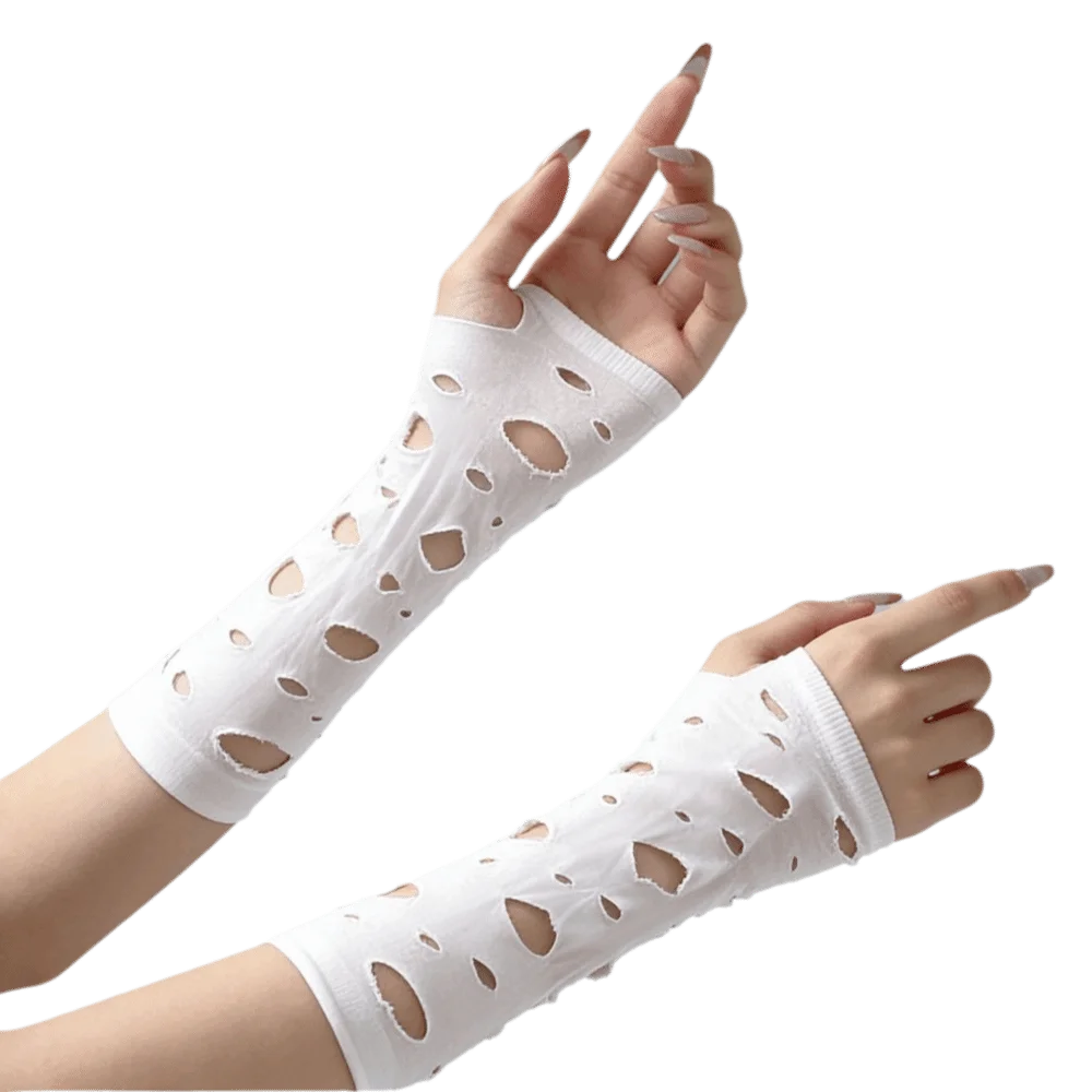 Sexy Fingerless Gothic Gloves Long Length Hollow Out Pattern Long Gloves Fingerless Gloves Dance