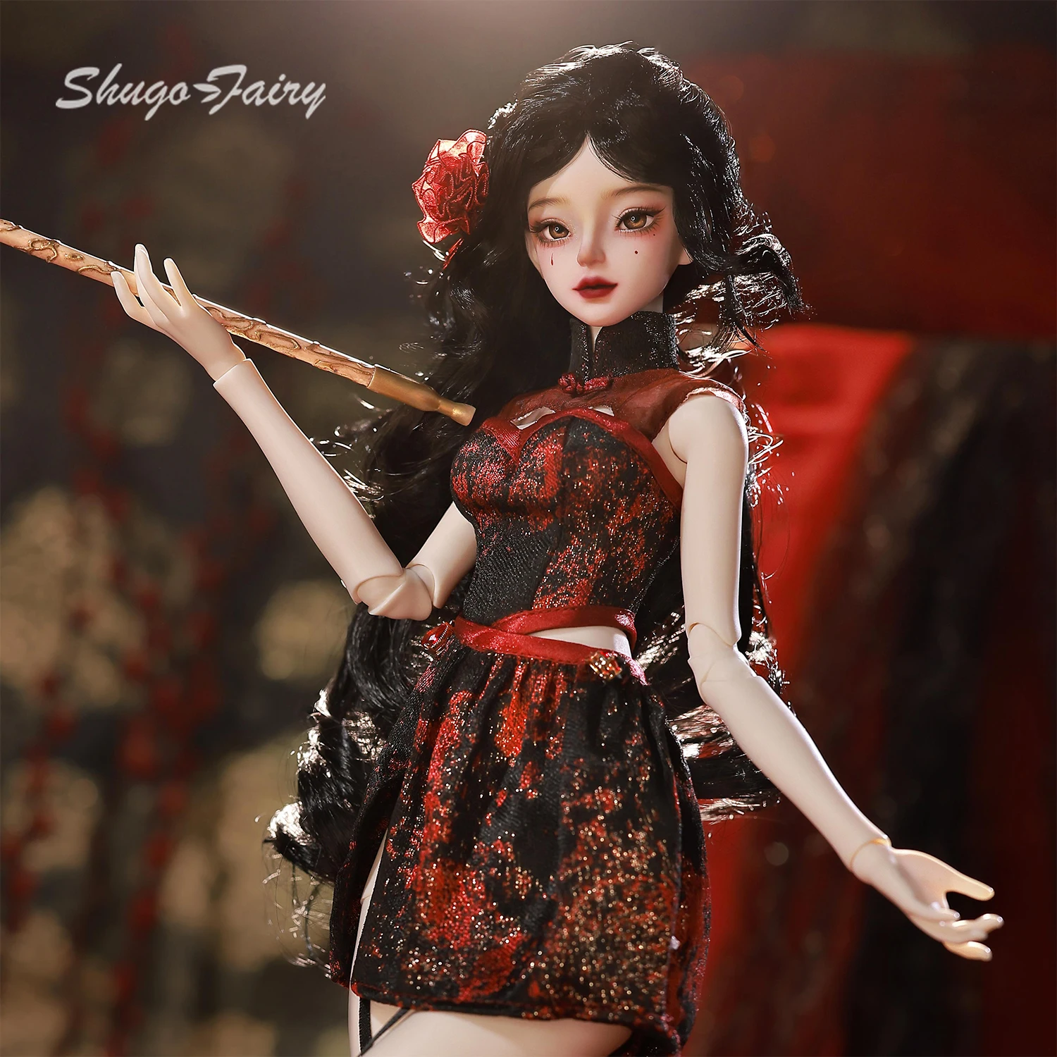 シュガフェアリー クレオ A 1/4 BJD - スカーレット・ハナマチ フルセット 曲線美ボディ エンチャントレス コレクタブル アートフィギュア (ドール愛好家向け)