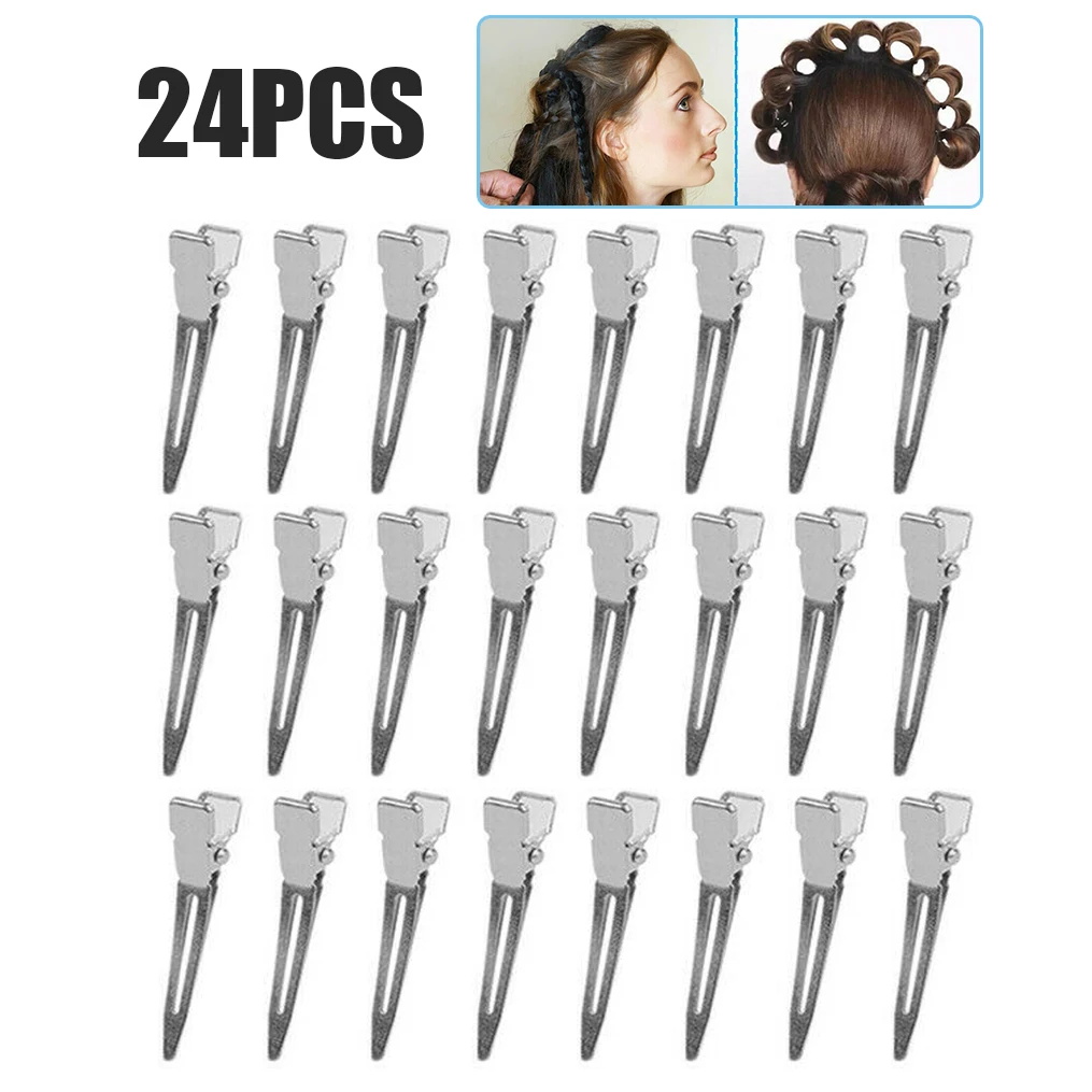 24Pcs Professional Small Hair Curl Design Hairdressing Style Metal Duckbill Clip