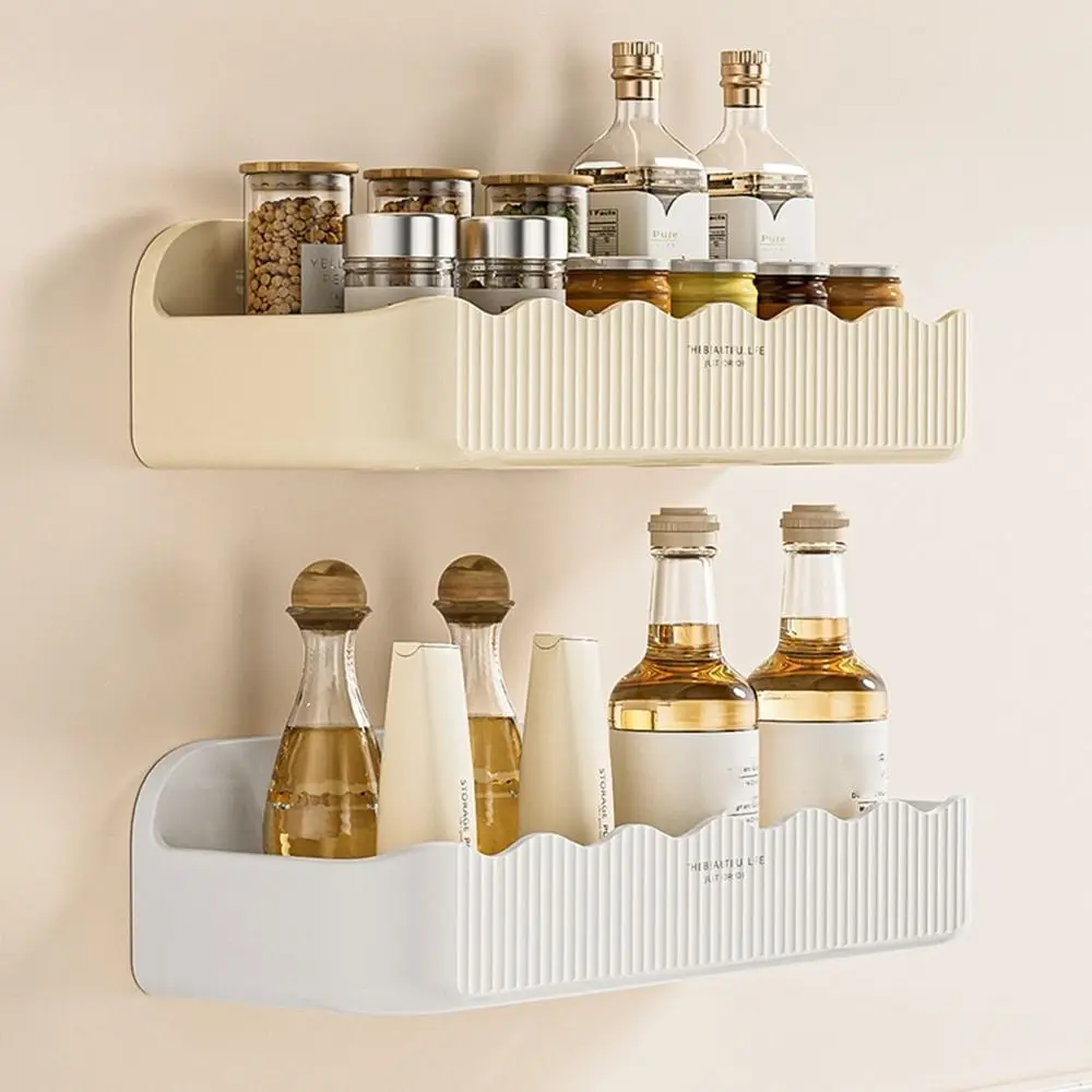 

Простая пластиковая полка для хранения косметики, экономия места без перфорации, угловая полка для душа, настенная полка для специй, кухня