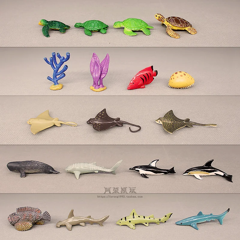 Sea World Simulated Fish Animal Model Ray Turtle Shark Action Figures Miniature Ornament Accessories Creative Figurine Toys